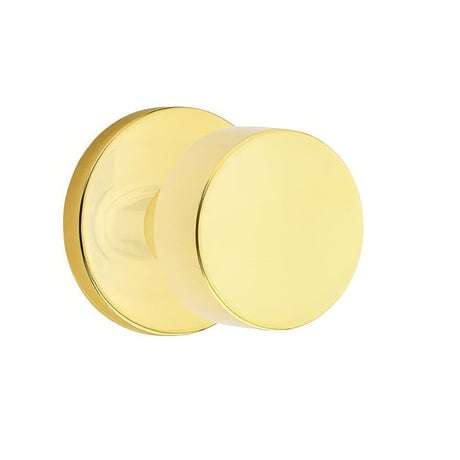 Emtek 5109ROUUS4 5109ROUUS Round Knob 2-3/8" Backset Passage with Disk Rose Satin Brass