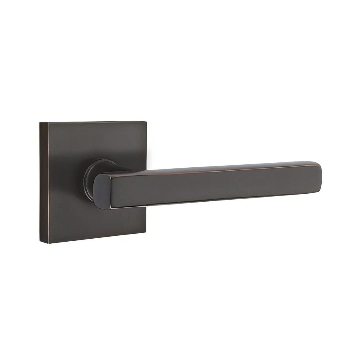 Emtek 5110FRLUS10BLH 5110FRLUSLH Freestone Lever Left Hand 2-3/8" Backset Passage with Square Rose Oil Rubbed Bronze