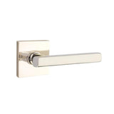 Emtek 5110FRLUS14LH 5110FRLUSLH Freestone Lever Left Hand 2-3/8" Backset Passage with Square Rose Polished Nickel Lifetime