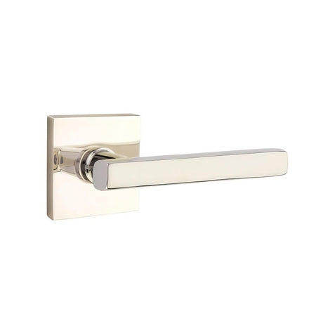 Emtek 5110FRLUS14LH 5110FRLUSLH Freestone Lever Left Hand 2-3/8" Backset Passage with Square Rose Polished Nickel Lifetime