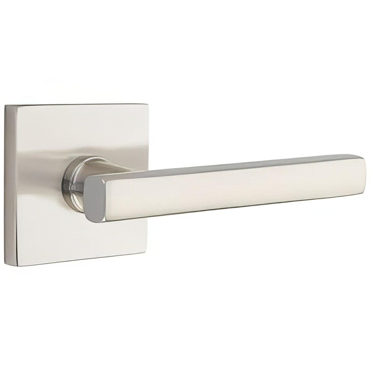 Emtek 5110FRLUS15RH 5110FRLUSRH Freestone Lever Right Hand 2-3/8" Backset Passage with Square Rose Satin Nickel