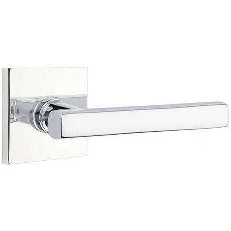 Emtek 5110FRLUS26RH 5110FRLUSRH Freestone Lever Right Hand 2-3/8" Backset Passage with Square Rose Polished Chrome