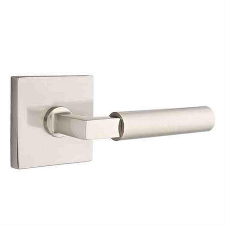 Emtek 5110HECUS15RH Lever Right Hand 2-3/8" Backset Passage with Square Rose for 1-1/4" to 2" Door Satin Nickel