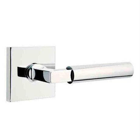 Emtek 5110HECUS26LH Lever Left Hand 2-3/8" Backset Passage with Square Rose for 1-1/4" to 2" Door Polished Chrome