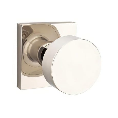 Emtek 5110ROUUS15 5110ROUUS Round Knob 2-3/8" Backset Passage with Square Rose Satin Nickel