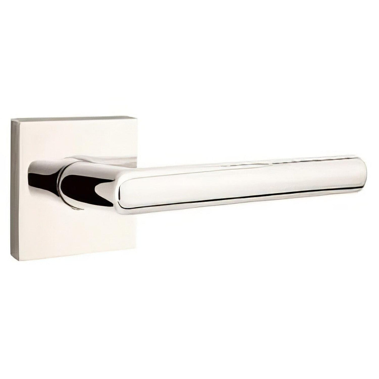 Emtek 5110STUUS14RH 5110STUUSRH Stuttgart Lever Right Hand 2-3/8" Backset Passage with Square Rose Polished Nickel Lifetime