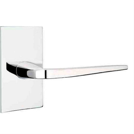 Emtek 5112ATNUS26LH Lever Left Hand 2-3/8" Backset Passage with Modern Rectangular Rose for 1-1/4" to 2" Door Polished Chrome