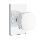 Emtek 5112FRKUS4 5112FRKUS Freestone Knob 2-3/8" Backset Passage with Modern Rectangular Rose Satin Brass