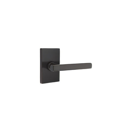 Emtek 5112FRLUS10BRH 5112FRLUS Freestone Lever RH Passage with Modern Rectangular Rose Oil Rubbed Bronze
