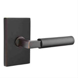 Emtek 5112HECUS10BRH Lever Right Hand 2-3/8" Backset Passage with Modern Rectangular Rose for 1-1/4" to 2" Door Oil Rubbed Bronze