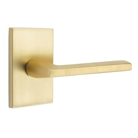 Emtek 5112HLOUS10BXUS15LH 5112HLOUS Helios Lever LH Passage with Modern Rectangular Rose Oil Rubbed Bronze by Satin Nickel
