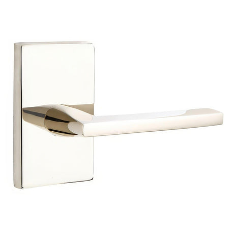 Emtek 5112HLOUS15LH 5112HLOUS Helios Lever LH Passage with Modern Rectangular Rose Satin Nickel