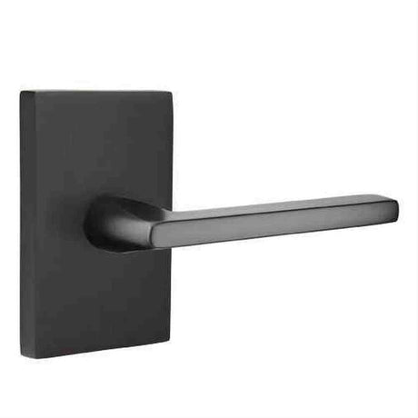 Emtek 5112HLOUS19LH.RLS 5112HLOUS Lever LH Passage with Modern Rectangular Rose Flat Black