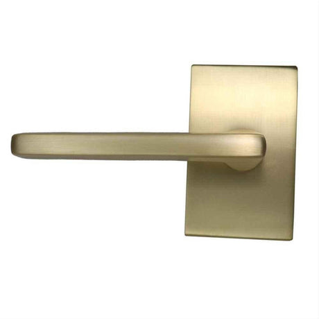 Emtek 5112HLOUS4LH.RLS 5112HLOUS Lever LH Passage with Modern Rectangular Rose Satin Brass