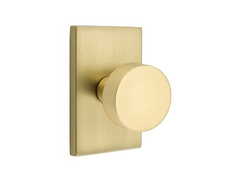 Emtek 5112ROUUS4 satin brass passage door knob
