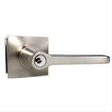 Emtek 5122HLOUS15RH.RLS 5122HLOUS Lever RH Keyed Entry with Square Rose Satin Nickel
