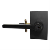 Emtek 5123HLOUS19LH.RLS 5123HLOUS Lever LH Keyed Entry with Modern Rectangular Rose Flat Black