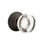 Emtek 5207MDCUS10B 5207MDCUS Modern Disc Crystal Knob 2-3/8" Backset Privacy with Modern Rose Oil Rubbed Bronze