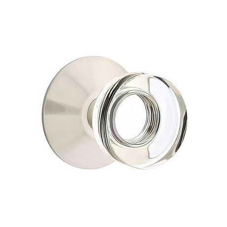 Emtek 5207MDCUS15 5207MDCUS Modern Disc Crystal Knob 2-3/8" Backset Privacy with Modern Rose Satin Nickel