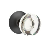 Emtek 5207MDCUS19 5207MDCUS Modern Disc Crystal Knob 2-3/8" Backset Privacy with Modern Rose Flat Black
