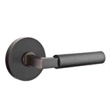 Emtek 5209HECUS10BLH Lever Left Hand 2-3/8" Backset Privacy with Disk Rose for 1-1/4" to 2" Door Oil Rubbed Bronze