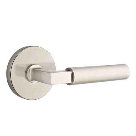 Emtek 5209HECUS15LH Lever Left Hand 2-3/8" Backset Privacy with Disk Rose for 1-1/4" to 2" Door Satin Nickel