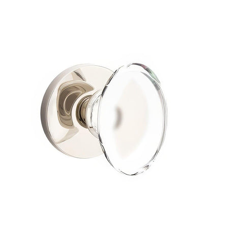 Emtek 5209HTUS14 5209HTUS Hampton Crystal Knob 2-3/8" Backset Privacy with Disk Rose Polished Nickel Lifetime