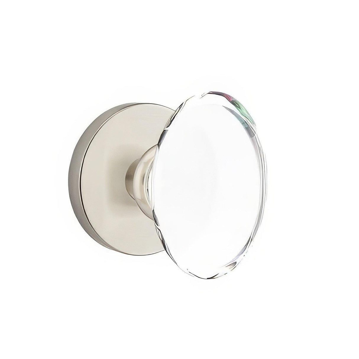 Emtek 5209HTUS15 5209HTUS Hampton Crystal Knob 2-3/8" Backset Privacy with Disk Rose Satin Nickel