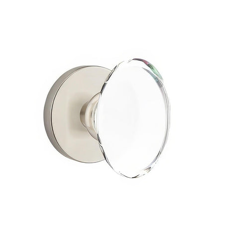 Emtek 5209HTUS15 5209HTUS Hampton Crystal Knob 2-3/8" Backset Privacy with Disk Rose Satin Nickel