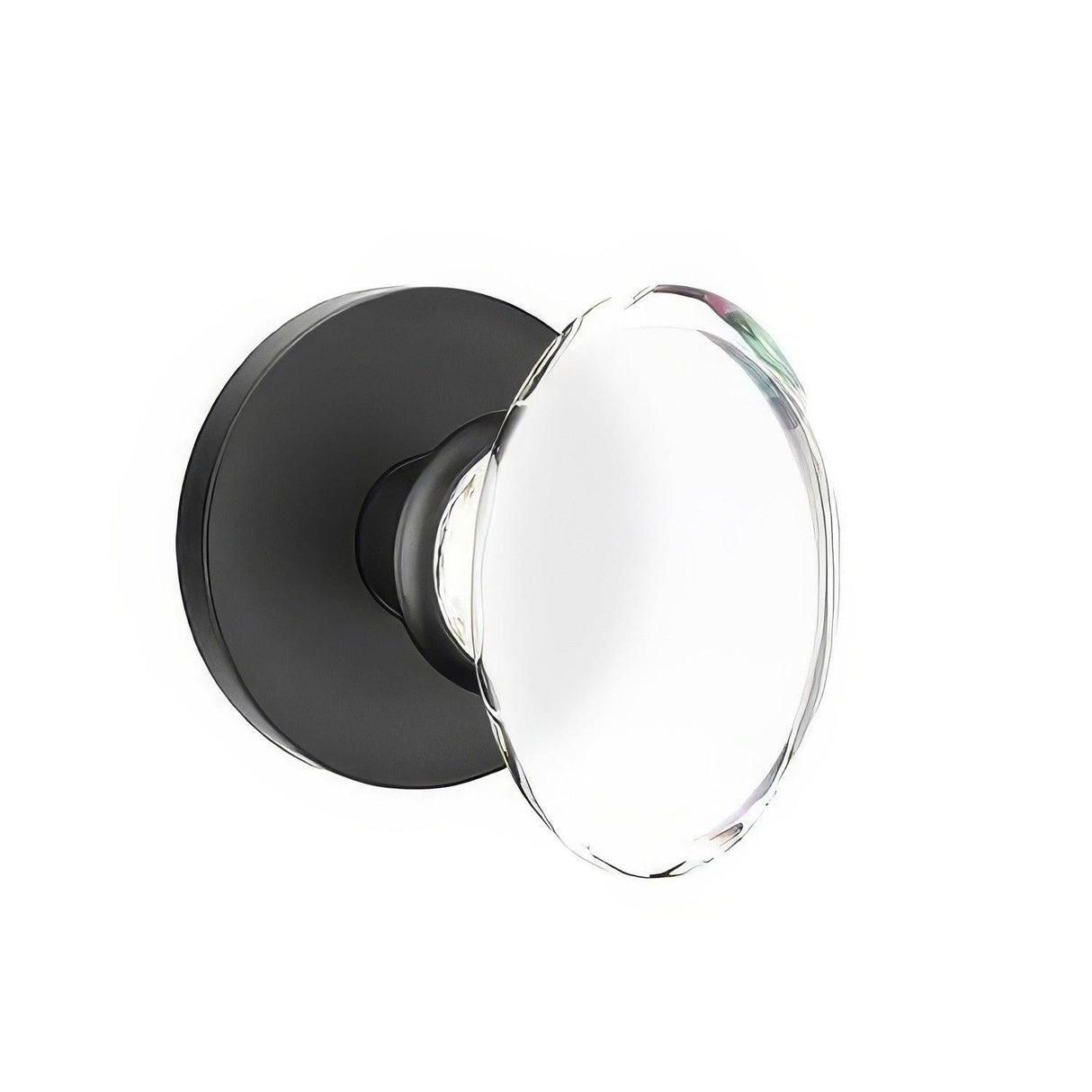 Emtek 5209HTUS19 5209HTUS Hampton Crystal Knob 2-3/8" Backset Privacy with Disk Rose Flat Black