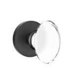 Emtek 5209HTUS19 5209HTUS Hampton Crystal Knob 2-3/8" Backset Privacy with Disk Rose Flat Black