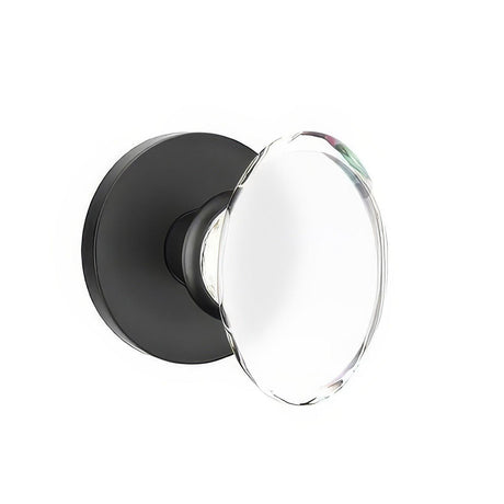 Emtek 5209HTUS19 5209HTUS Hampton Crystal Knob 2-3/8" Backset Privacy with Disk Rose Flat Black