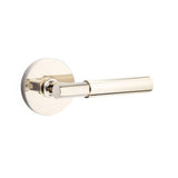 Emtek 5209MYLUS14LH 5209MYLUSLH Myles Lever Left Hand 2-3/8" Backset Privacy with Disk Rose Polished Nickel Lifetime