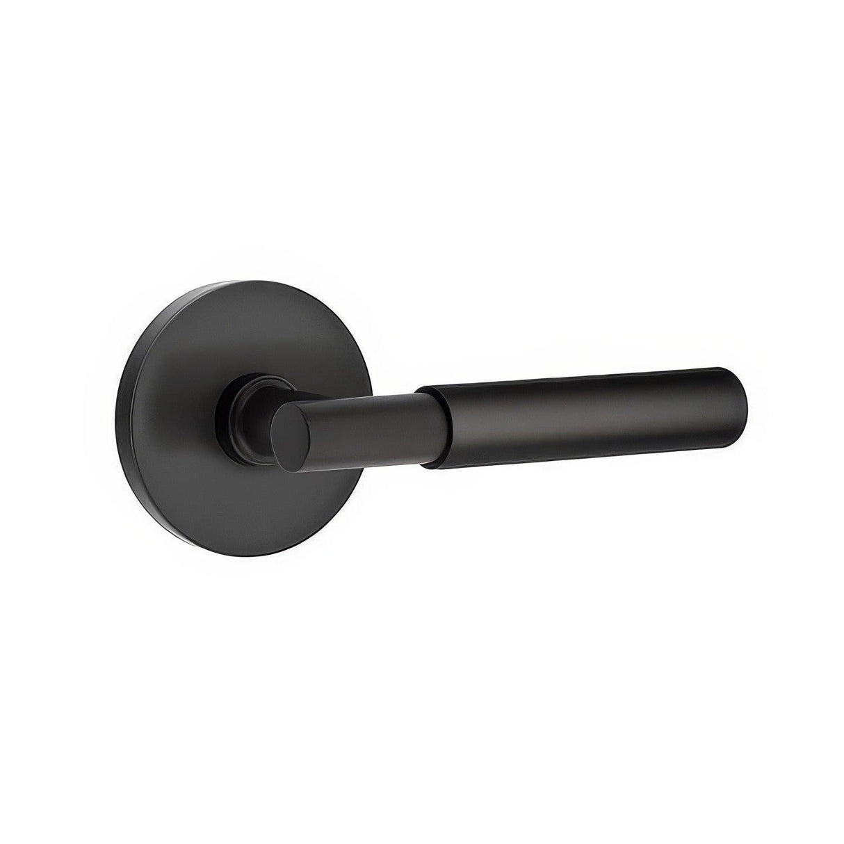 Emtek 5209MYLUS19LH 5209MYLUSLH Myles Lever Left Hand 2-3/8" Backset Privacy with Disk Rose Flat Black