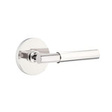 Emtek 5209MYLUS3NLRH 5209MYLUSRH Myles Lever Right Hand 2-3/8" Backset Privacy with Disk Rose Unlacquered Brass