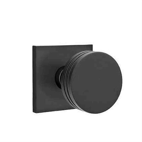 Emtek 5210BNUS14 Knob 2-3/8" Backset Privacy with Square Rose for 1-1/4" to 2" Door - Reversible Polished Nickel Lifetime