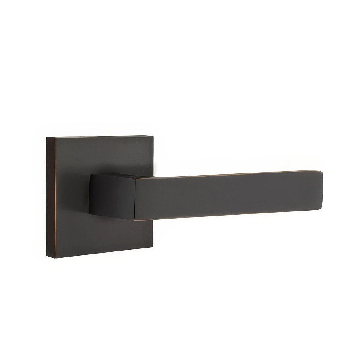 Emtek 5210DTUS14RH 5210DTUSRH Dumont Lever Right Hand 2-3/8" Backset Privacy With Square Rose Polished Nickel Lifetime