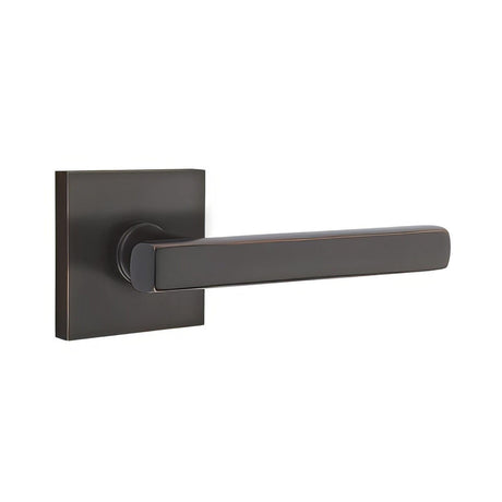 Emtek 5210FRLUS14LH 5210FRLUSLH Freestone Lever Left Hand 2-3/8" Backset Privacy With Square Rose Polished Nickel Lifetime