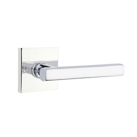 Emtek 5210FRLUS3NLLH 5210FRLUSLH Freestone Lever Left Hand 2-3/8" Backset Privacy With Square Rose Unlacquered Brass