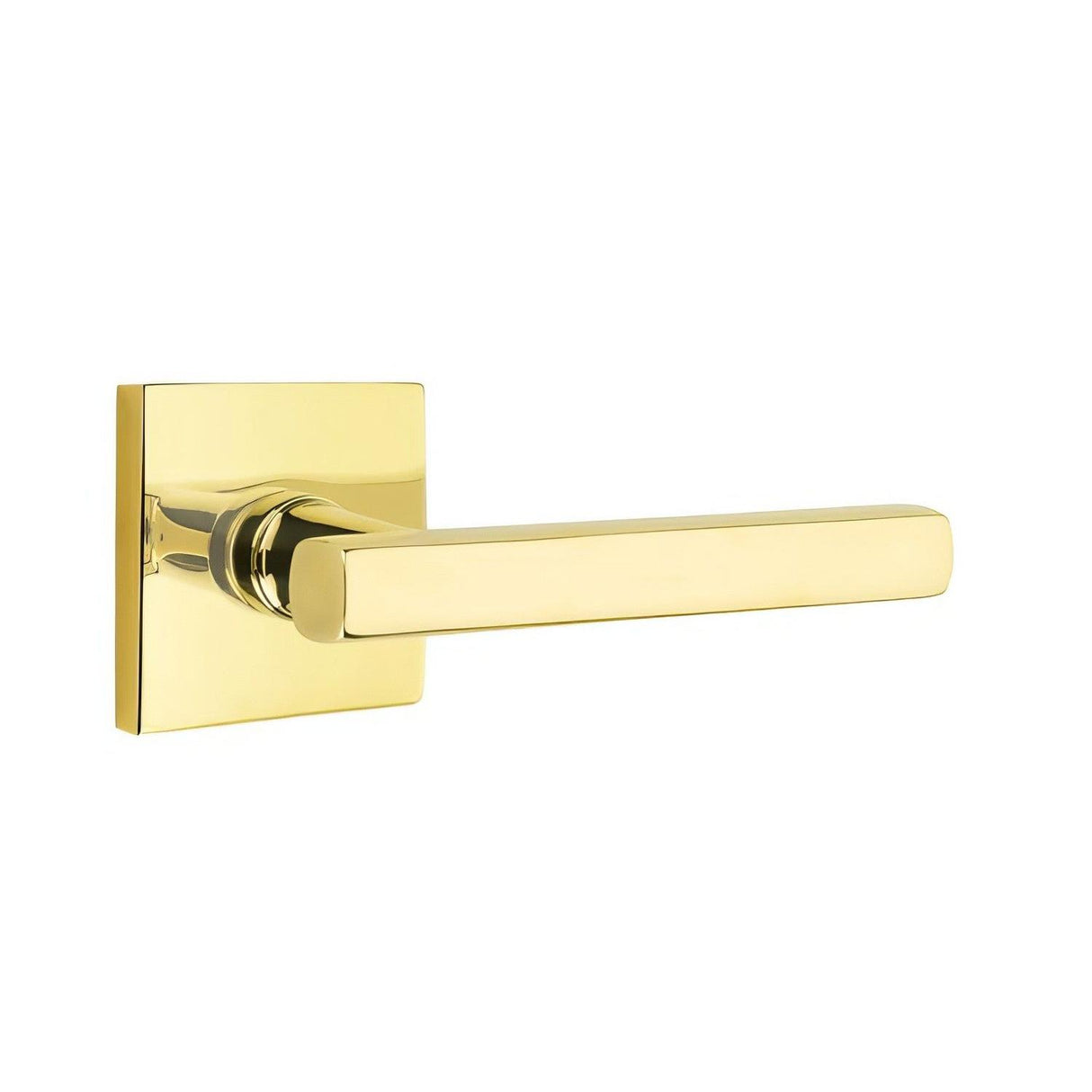 Emtek 5210FRLUS4RH 5210FRLUSRH Freestone Lever Right Hand 2-3/8" Backset Privacy With Square Rose Satin Brass