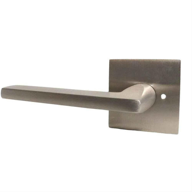 Emtek 5210HLOUS15LH.RLS Lever Left Hand 2-3/8" Backset with Radius Latch Strike Privacy with Square Rose for 1-1/4" to 2" Door Satin Nickel