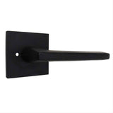 Emtek 5210HLOUS19RH.RLS Lever Right Hand 2-3/8" Backset with Radius Latch Strike Privacy with Square Rose for 1-1/4" to 2" Door Flat Black