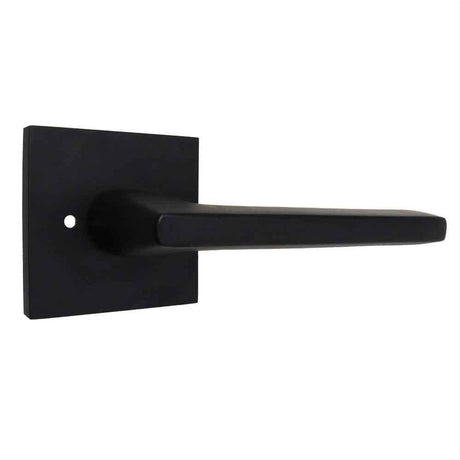 Emtek 5210HLOUS19RH.RLS Lever Right Hand 2-3/8" Backset with Radius Latch Strike Privacy with Square Rose for 1-1/4" to 2" Door Flat Black