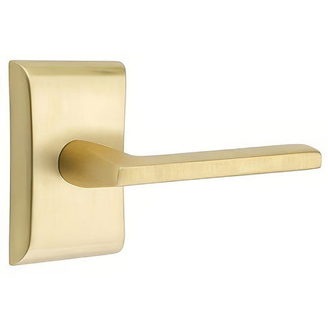 Emtek 5211HLOUS4LH 5211HLOUSLH Helios Lever Left Hand 2-3/8" Backset Privacy With Neos Rose Satin Brass