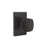 Emtek 5212FRKUS14 5212FRKUS Freestone Knob 2-3/8" Backset Privacy With Modern Rectangular Rose Polished Nickel Lifetime