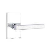 Emtek 5212FRLUS26RH 5212FRLUSRH Freestone Lever Right Hand 2-3/8" Backset Privacy With Modern Rectangular Rose Polished Chrome