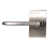 Emtek 5212HLOUS15LH.RLS 5212HLOUS Lever LH Privacy with Modern Rectangular Rose Satin Nickel