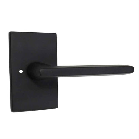 Emtek 5212HLOUS19RH.RLS 5212HLOUS Lever RH Privacy with Modern Rectangular Rose Flat Black