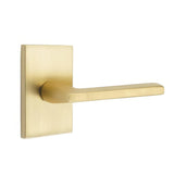 Emtek 5212HLOUS4RH 5212HLOUSRH Helios Lever Right Hand 2-3/8" Backset Privacy With Modern Rectangular Rose Satin Brass