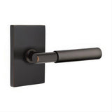 Emtek 5212MYLUS10BRH 5212MYLUSRH Myles Lever Right Hand 2-3/8" Backset Privacy With Modern Rectangular Rose Oil Rubbed Bronze